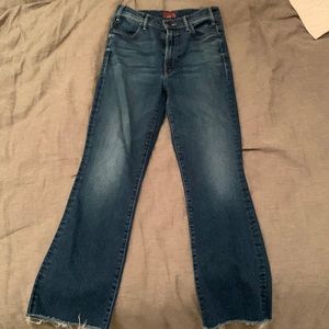 Mother hustler ankle fray jeans